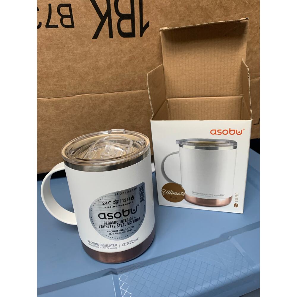 Asobu Ultimate Mug 12 oz Vacuum Insulated Stainless Steel Coffee Cup with Lid